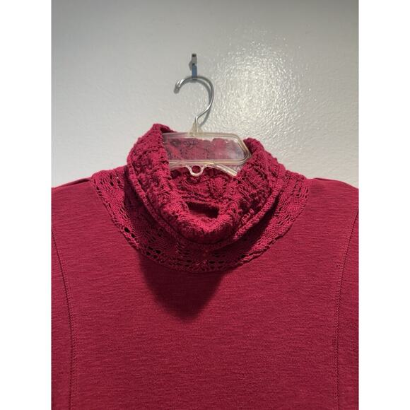 Aventura Dress Size XS Beet Red Nexie Crochet Sweater Organic Cotton Blend Cowl - Picture 4 of 8